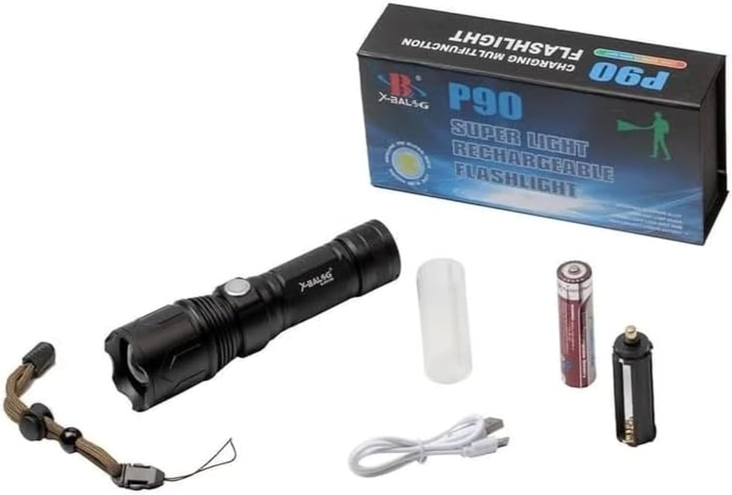 Powerful P50 Type C Torch Light 9000 Lumen High Power LED Flashlight