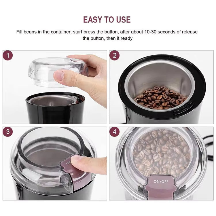 Portable Mini Electric Stainless Steel Coffee Powder Grinder Machine Grinder