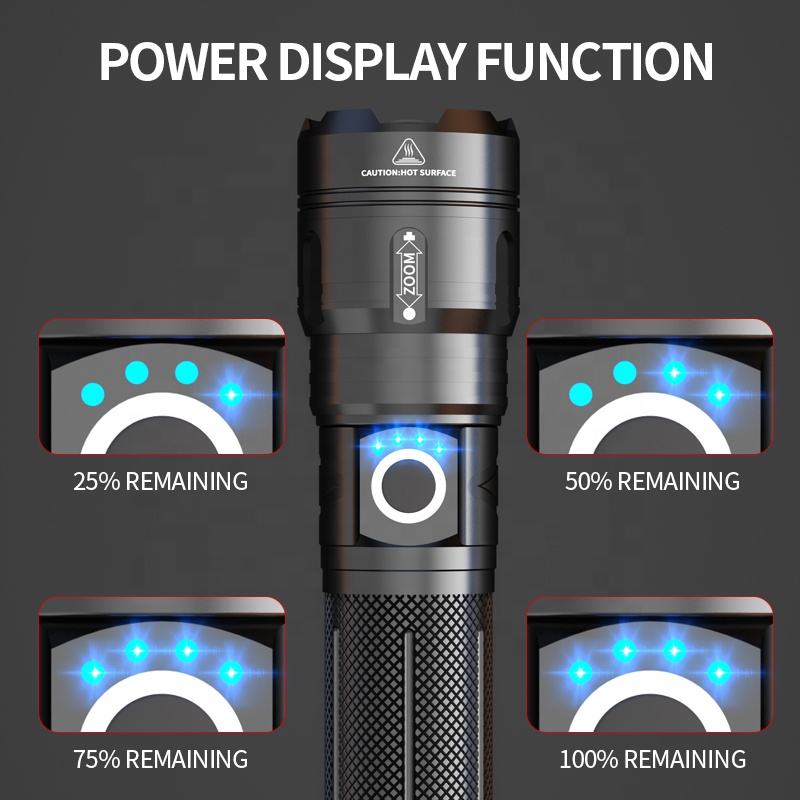 Rechargeable Tactical LED Flashlight With Power Bank Function