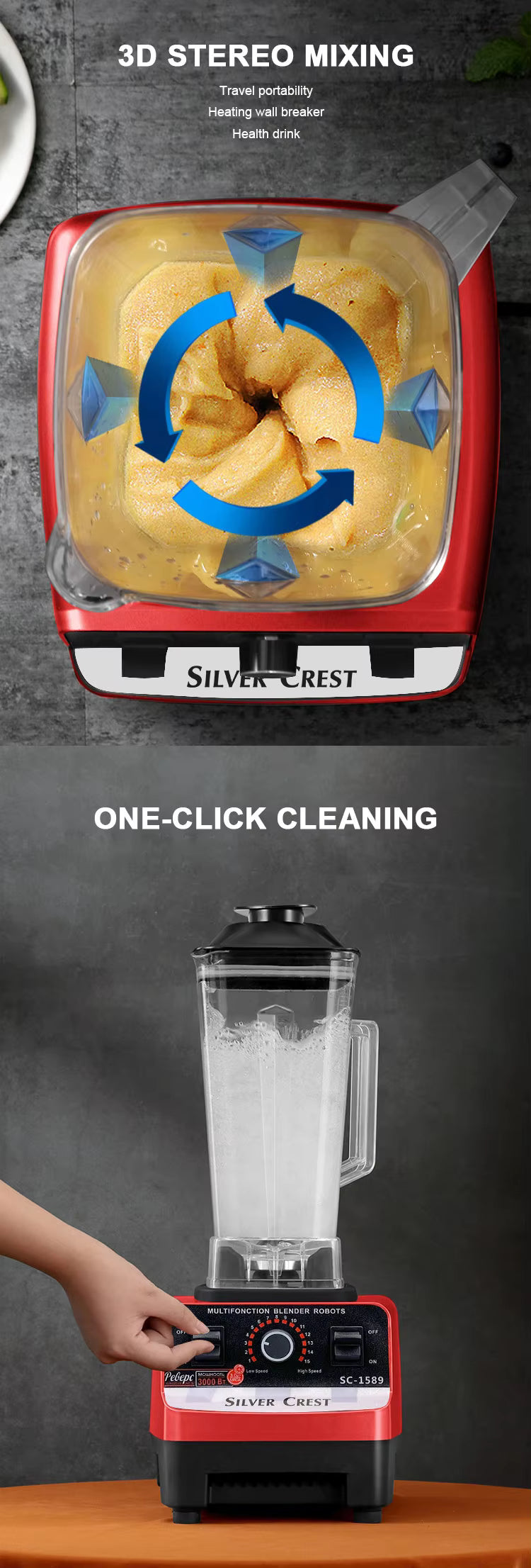 2 in 1 New Silver Crest (Blender + Juicer)