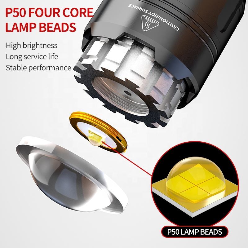 Rechargeable Tactical LED Flashlight With Power Bank Function