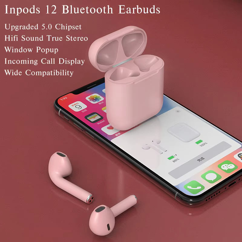 Inpods i12 Mini TWS Bluetooth Earbuds with Touch Control & Charging Case