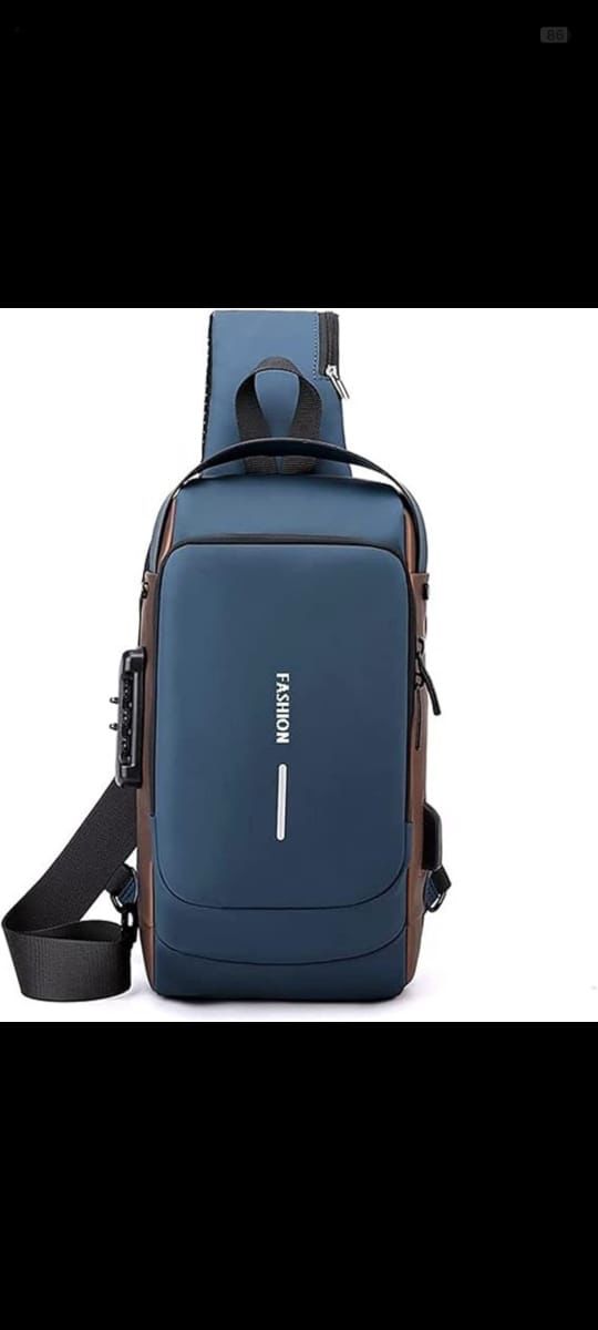 Crossbody Chest Bag with USB Charging & Coded Lock – Anti-Theft Shoulder Sling Bag